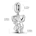Sterling silver 925 Kissing charm, That kiss is mine, that kiss is yours, love bracelet pendant