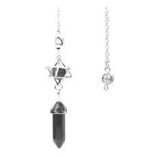 Goldstone blue Avanturine Merkaba pendulum, natural stone pendant 71 x 8 x 8 mm, stone of ambition