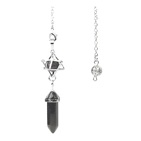 Goldstone blue Avanturine Merkaba pendulum, natural stone pendant 71 x 8 x 8 mm, stone of ambition