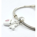 Sterling silver 925 Airpods headphones with pink heart, 2in1 pendant bracelet interests