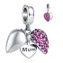 Sterling silver 925 Heart openable I love you Mom, family bracelet pendant