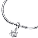 Charm Sterling silver 925 Sparkly paw, pet bracelet pendant