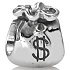 Sterling silver 925 Money pouch, bead on bracelet symbol