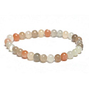 Moonstone mix color bracelet elastic natural stone, ball 6 mm / 16 - 17 cm, stone of destiny