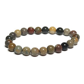 Jasper Ocean bracelet elastic natural stone, ball 8 mm / 16-17 cm, stone of positive energy