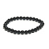 Onyx black bracelet elastic natural stone, ball 6 mm / 16 - 17 cm, life force stone