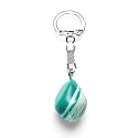 Agate green keychain pendant natural stone approx. 10 cm 1 piece, symbolizes the element earth