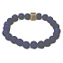 Lava steel blue with royal mantra Om, bracelet elastic natural stone, ball 8 mm / 16-17 cm, born of the four elements
