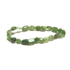 Jade tumbled bracelet made of natural stone 6 - 8 mm / 16 - 17 cm, stone of peace