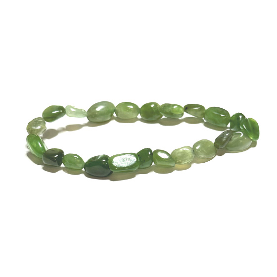 Jade tumbled bracelet made of natural stone 6 - 8 mm / 16 - 17 cm, stone of peace