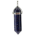 Goldstone blue Avanturine pendulum hexagon pendant 41 x 13 mm, stone of ambition