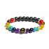 Chakra Lava Bracelet with Royal Mantra Om Bracelet elastic natural stone, ball 8 mm / 16-17 cm
