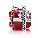 Charm Sterling Silver 925 Gift Red - Surprise with Bow, Bead for Christmas Bracelet