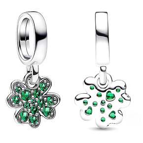 Charm Sterling silver 925 Quatrefoil, lucky bracelet pendant