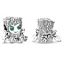 Charm Sterling silver 925 Cute tree creature bead on bracelet film