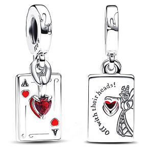 Charm Sterling Silver 925 Disney Alice in Wonderland 2-in-1 Queen of Hearts, Fairy Tale Bracelet Pendant Charm Sterling Silver 925 Disney Alice in Wonderland 2-in-1 Queen of Hearts, Fairy Tale Bracelet Pendant