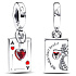 Charm Sterling Silver 925 Disney Alice in Wonderland 2-in-1 Queen of Hearts, Fairy Tale Bracelet Pendant