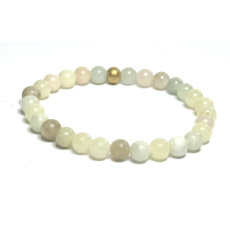 Morganite yellow bracelet elastic natural stone, ball 6 mm / 16 - 17 cm, stone of divine love