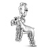 Charm Sterling Silver 925 Dog - Irish Terrier, Animal Bracelet Pendant