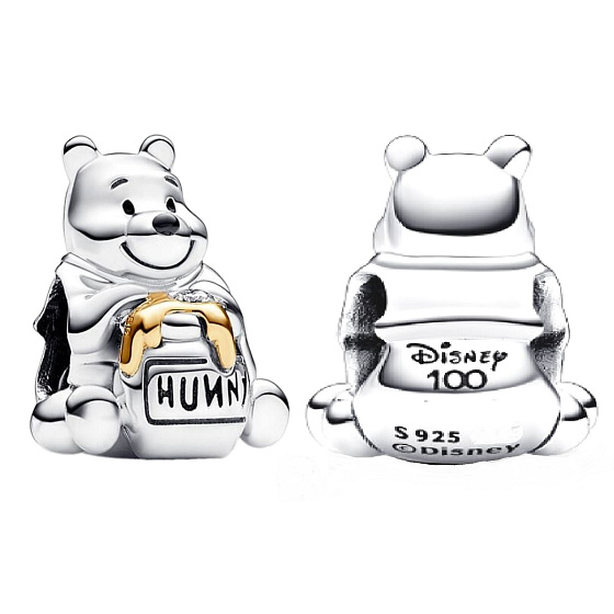 Charm Sterling silver 925 Disney 100. anniversary Winnie the Pooh, bead for bracelet