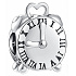 Charm Sterling silver 925 Alarm clock, clock, bead on bracelet symbol