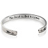 Stainless steel bracelet silver with engraving The best is yet to come, open cuff, 4 mm