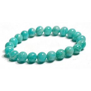 Amazonite bracelet elastic natural stone, ball 8 mm / 16 - 17 cm, stone of hope