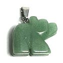 Avanturin Bear pendant natural stone, hand cut figurine 1,8 x 2,5 x 8 mm, stone of love, joy
