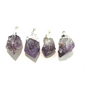 Amethyst in metal pendant natural stone approx. 2,5 - 3 cm, stone of kings and bishops 1 piece