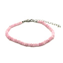 Rose facet bracelet clasp natural stone, ball 4 mm / 21 - 25 cm, love stone