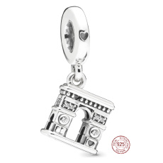 Sterling silver 925 Arc de Triomphe pendant on travel bracelet