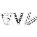 Sterling silver 925 Alphabet letter V, bead for bracelet