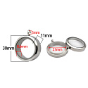 Medailon s otočným uzávěrem nerezový ocelová barva tloušťka 11 mm x 30 mm