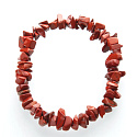 Jasper red bracelet elastic chopped natural stone 19 cm, full care stone