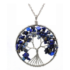 Lapis lazuli Tree of Life pendant natural healing stone, chain length: 45 + 5 cm, stone of harmony Lapis lazuli Tree of Life pendant natural healing stone, chain length: 45 + 5 cm, stone of harmony