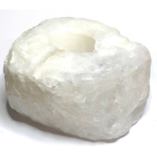Crystal Candlestick raw natural stone 110 x 110 x 60 mm 1 piece, stone stones