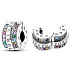 Charm Sterling silver 925 Forever colored cubic zirconia, stopper, clip bead on love bracelet