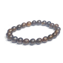 Bronzite bracelet elastic natural stone, ball 8 mm / 16 - 17 cm, highly protective stone