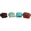 Jasper red Frog for luck pendant natural stone approx. 20 x 15 mm, full care stone