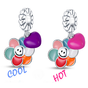 Charm Sterling silver 925 Thermo - Flower I'll never let you down, 2in1 pendant bracelet symbol