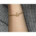 Sterling silver 925 Glittering Christmas tree gold, Christmas bracelet bead