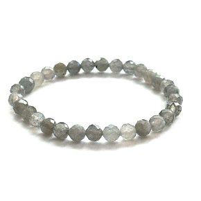 Labradorite bracelet elastic natural Fazet 6 mm/16 - 17 cm, stone of dreams come true