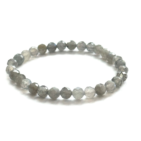 Labradorite bracelet elastic natural Fazet 6 mm/16 - 17 cm, stone of dreams come true