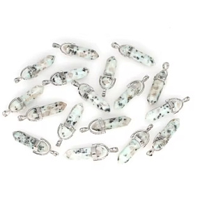 Jasper Lotus Pendulum Hexagon Pendant Natural Stone 41 x 13 mm, Hand-Carved, 1 Piece Jasper Lotus Pendulum Hexagon Pendant Natural Stone 41 x 13 mm, Hand-Carved, 1 Piece