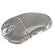 Crystal glass PC mouse, clear - paperweight,