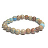 Jasper / Regalite Imperial sea sediment light blue bracelet elastic mixed mineral, ball 8 mm / 16 - 17 cm