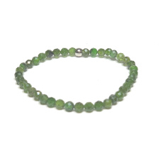 Diopsid facet bracelet elastic natural stone, ball 4 mm / 16 - 17 cm, double cleansing stone