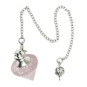 Rose pendulum natural stone for dowsing, divination 2,5 x 2 cm, love stone