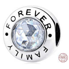 Charm Sterling silver 925 Family forever, bead on bracelet family