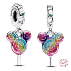 Charm Sterling silver 925 Disney Mickey/Minnie Mouse Lolly Head, movie bracelet pendant Charm Sterling silver 925 Disney Mickey/Minnie Mouse Lolly Head, movie bracelet pendant